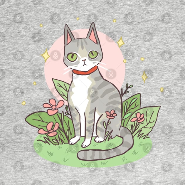 Cute grey cat art by Yarafantasyart